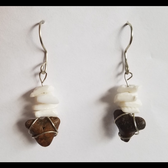 Handmade Unique Shell Earrings! Sharks Teeth Too! - Picture 8 of 11